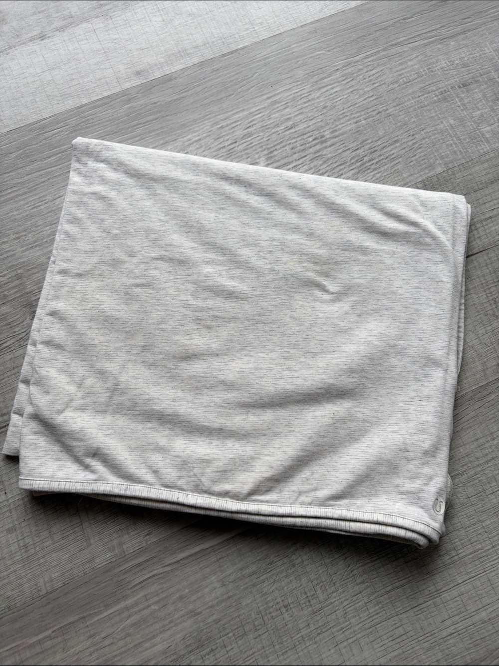 lululemon athletica Cream with Light Gray Stripes Scarf Wrap